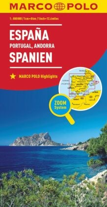 MARCO POLO Länderkarte Spanien, Portugal 1:800.000. Espana, Portugal, Andorra / Spain, Portugal, Andorra / Espagne, Port -