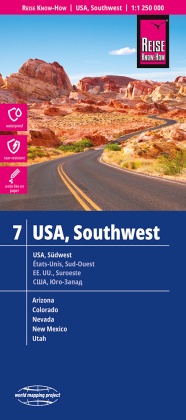 Reise Know-How Landkarte USA 07 Südwest / USA, Southwest (1:1.250.000) : Arizona, Colorado, Nevada, Utah, New Mexico. US
