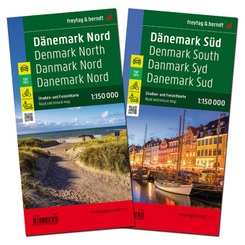 Dänemark, Straßenkarten-Set 1:150.000, freytag & berndt. Denmark North/South / Danmark Nord/Syd / Dänemark du Nord/Sud