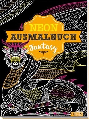 Neon-Ausmalbuch Fantasy