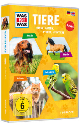 WAS IST WAS - DVD-Box Tiere (4 DVDs) - Hunde, Katzen, Pferde, Heimtiere, 4 DVDs - Was ist was