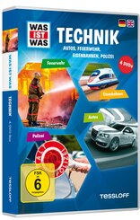 WAS IST WAS - DVD-Box Technik (4 DVDs) - Autos, Feuerwehr, Eisenbahnen, Polizei, 4 DVDs