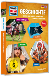 WAS IST WAS - DVD-Box Geschichte (4 DVDs) - Ritter & Burgen, Seeräuber, Wikinger, Indianer & Wilder Westen