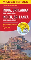 MARCO POLO Kontinentalkarte Indien, Sri Lanka 1:2,5 Mio.. India Sri, Lanka -