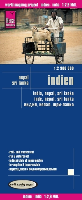 Reise Know-How Landkarte Indien (1:2.900.000) mit Nepal und Sri Lanka. India, Nepal, Sri Lanka / Inde, Népal, Sri Lanka -