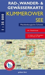 Rad-, Wander- und Gewässerkarte Kummerower See, Mecklenburgische Schweiz