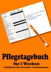 Pflegetagebuch f&uuml;r 2 Wochen - inkl. Notizbuch