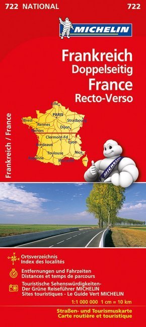 Michelin Karte Frankreich doppelseitig. France, recto-verso -