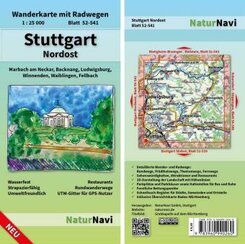 NaturNavi Wanderkarte mit Radwegen Stuttgart Nordost
