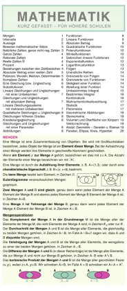 Leporello: Mathematik kurz gefasst - Alle wichtigen Regeln im Überblick