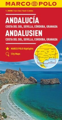 MARCO POLO Regionalkarte Andalusien, Costa del Sol 1:200.000. Andalousie - Costa del Sol, Séville, Cordoue, Grenade. And