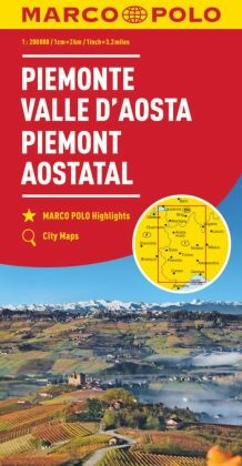 MARCO POLO Regionalkarte Italien 01 Piemont, Aostatal 1:200.000. Piémont, Vallée d' Aoste / Piemonte, Valle d' Aosta / P -