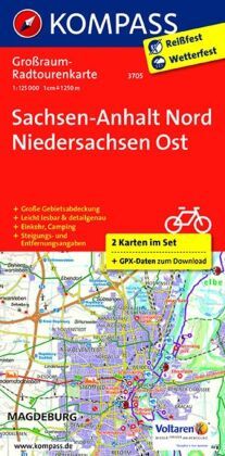KOMPASS Großraum-Radtourenkarte 3705 Sachsen-Anhalt Nord - Niedersachsen Ost 1:125.000