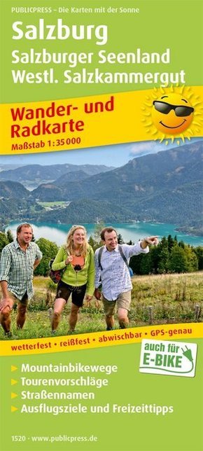 PublicPress Wander- und Radkarte Salzburg, Salzburger Seenland, Westliches Salzkammergut