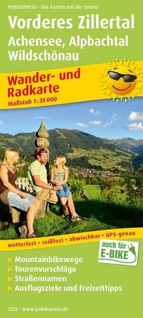 PublicPress Wander- und Radkarte Vorderes Zillertal, Achensee, Alpbachtal, Wildschönau