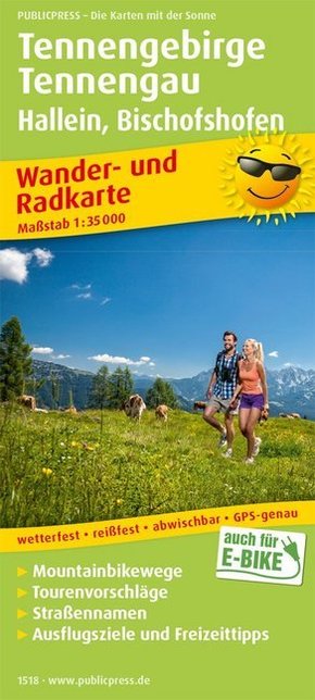 PublicPress Wander- und Radkarte Tennengebirge, Tennengau, Hallein, Bischofshofen