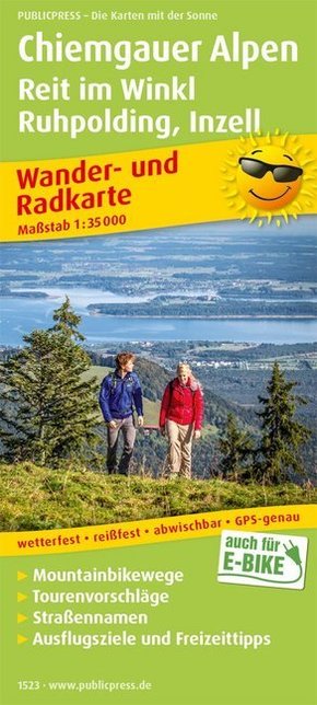 PublicPress Wander- und Radkarte Chiemgauer Alpen, Reit im Winkl, Ruhpolding, Inzell