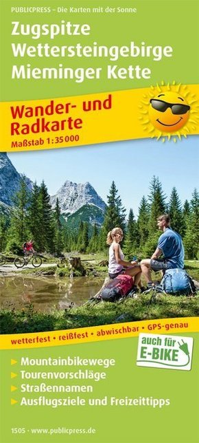 PublicPress Wander- und Radkarte Zugspitze, Wettersteingebirge, Mieminger Kette