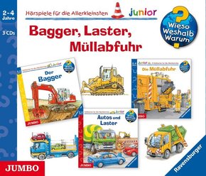 Bagger, Laster, Müllabfuhr, 3 Audio-CDs - Wieso? Weshalb? Warum?, Junior