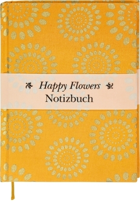Happy Flowers Notizbuch groß - orange (Blanko)