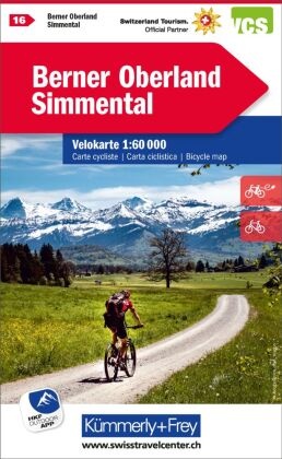 Kümmerly+Frey Karte Berner Oberland, Simmental, mit Ortsindex Velokarte