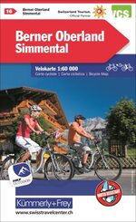 Kümmerly+Frey Karte Berner Oberland, Simmental, mit Ortsindex Velokarte
