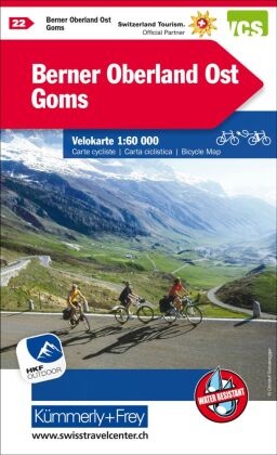 Kümmerly+Frey Karte Berner Oberland Ost - Goms mit Ortsindex Velokarte