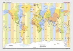 Posterkarten Geographie - Erde - Zeitzonen