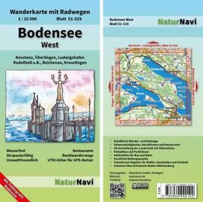 NaturNavi Wanderkarte mit Radwegen Bodensee West