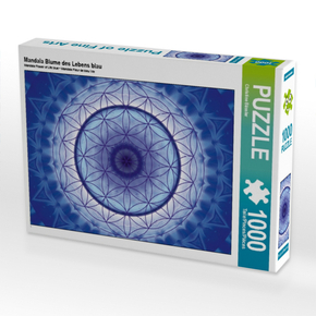 Mandala Blume des Lebens blau (Puzzle)