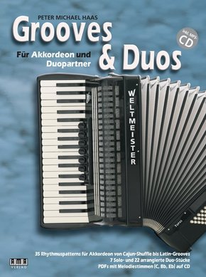 Grooves & Duos, für Akkordeon und Duopartner, m. MP3-CD