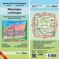 NaturNavi Wanderkarte mit Radwegen Münsingen - Laichingen