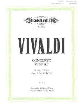 Konzert für Violine, Streicher und Basso continuo G-Dur op. 3 Nr. 3 RV 310 / PV 96 (Ausgabe für Violine und Klavier)