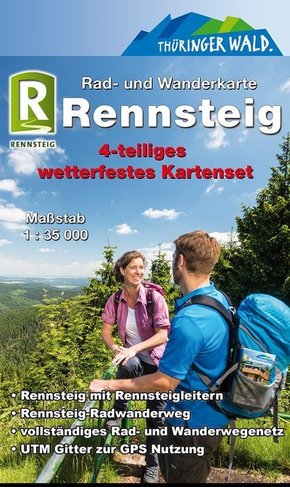 KKV Rad- und Wanderkarte Rennsteig, 4 Bl.