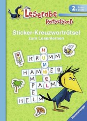 Leserabe 2. Lesestufe - Rätselspaß, Sticker-Kreuzworträtsel zum Lesenlernen, (grün)