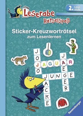 Leserabe, Rätselspaß - Sticker-Kreuzworträtsel zum Lesenlernen (2. Lesestufe), türkis