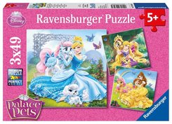 Ravensburger Kinderpuzzle - 09346 Palace Pets - Belle, Cinderella und Rapunzel - Puzzle für Kinder ab 5 Jahren, Disney-P
