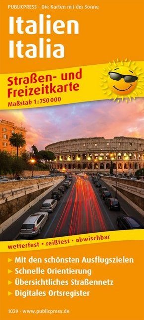 PUBLICPRESS Straßen- und Freizeitkarte Italien