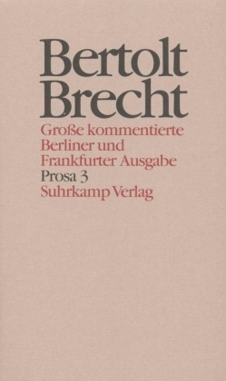 Werke, Große kommentierte Berliner und Frankfurter Ausgabe: Prosa - Tl.3