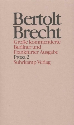 Werke, Große kommentierte Berliner und Frankfurter Ausgabe: Prosa - Tl.2