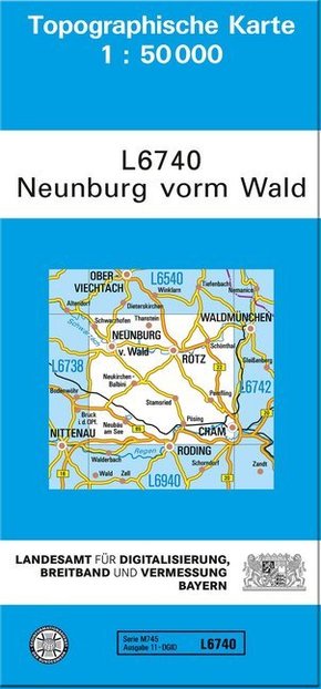 Topographische Karte Bayern Neunburg vorm Wald