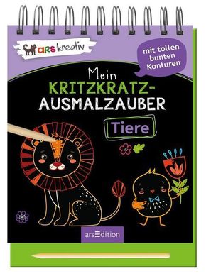 Mein Kritzkratz-Ausmalzauber Tiere, m. Stift