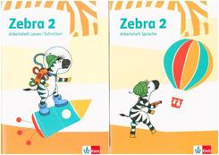Zebra. Ausgabe ab 2018: 2. Schuljahr, Arbeitsheft Lesen/Schreiben / Arbeitsheft Sprache, 2 Bde.