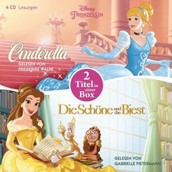Disney Prinzessin: Die Schöne und das Biest - Cinderella, 4 Audio-CDs