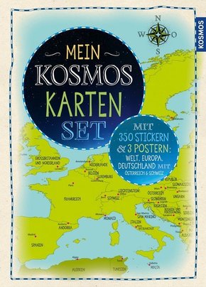 Mein KOSMOS Karten Set (3 Poster + 270 Sticker: Welt, Europa, Deutschland)