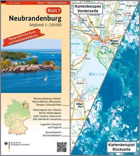 Topographische Karte und Satellitenbildkarte Neubrandenburg