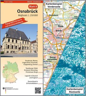 Topographische Karte und Satellitenbildkarte Osnabrück