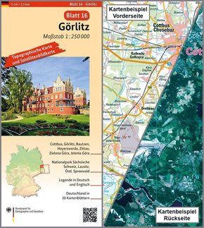 Topographische Karte und Satellitenbildkarte Görlitz