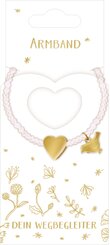 Armband - Glasperlen-Armband mit Herz und Segenstaube
