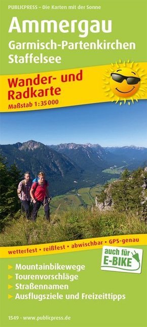 PublicPress Wander- und Radkarte Ammergau, Garmisch-Partenkirchen, Staffelsee